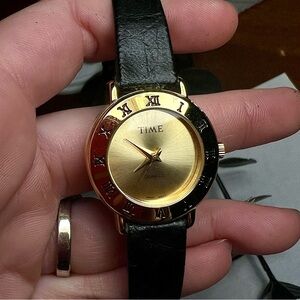 ✨ TIME Gold-Tone Roman Numeral Quartz Watch ✨